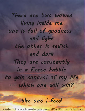 two wolves poem image